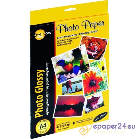 PAPIER FOTO YELLOW ONE A4 180g BŁYSK (20) PAPIER FOTO YELLOW ONE A4 180g BŁYSK (20)