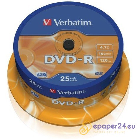 PŁYTY VERBATIM DVD-R cake25 PŁYTY VERBATIM DVD-R cake25