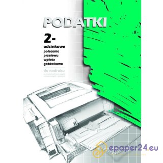 PODATKI - POLECENIE PRZELEWU/WPŁATA GOTÓWKOWA A4 2-ODCINNKI