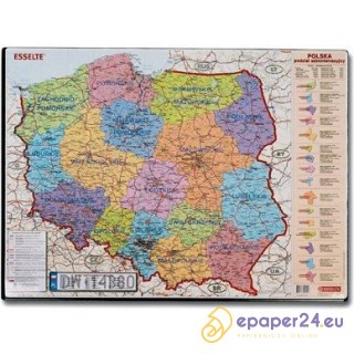 PODKŁADKA NA BIURKO ESSELTE 500x650mm MAPA POLSKI