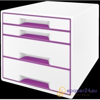 POJEMNIK 4 SZUFLADY LEITZ WOW BIAŁY/FIOLETOWY