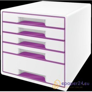 POJEMNIK 5 SZUFLAD LEITZ WOW BIAŁY/FIOLETOWY