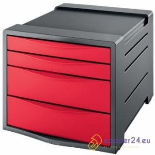 POJEMNIK 4 SZUFLADY ESSELTE EUROPOST CZERWONY