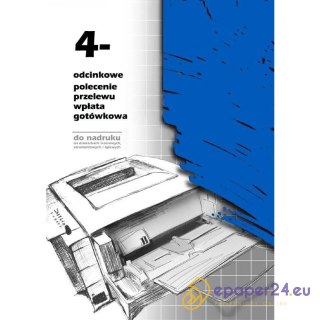POLECENIE PRZELEWU/WPŁATA GOTÓWKOWA A4 4-ODCINKI (OFFSET)