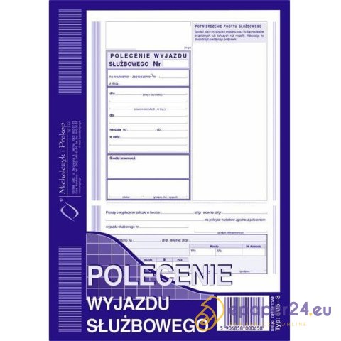 POLECENIE WYJAZDU SŁUŻBOWEGO A5 (OFFSET) POLECENIE WYJAZDU SŁUŻBOWEGO A5 (OFFSET)