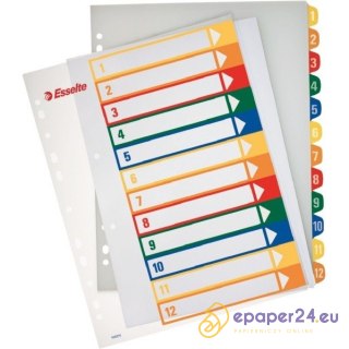 PRZEKŁADKI PP ESSELTE A4 1-12 DO NADRUKU