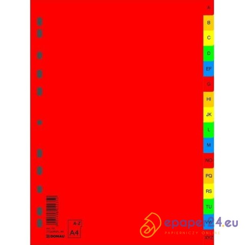 Przekładki PP Donau A4 A-Z Przekładki PP Donau A4 A-Z