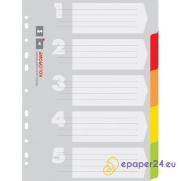 Przekładki kartonowe Office Products A4 5 kolorów