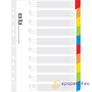 Przekładki kartonowe Office Products A4 10 kolorów