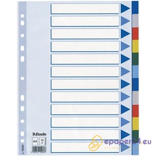 PRZEKŁADKI PP ESSELTE A4 INDEX 12 KOLORÓW