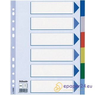 PRZEKŁADKI PP ESSELTE A4 INDEX 6 KOLORÓW