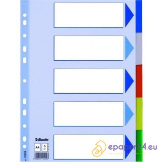 PRZEKŁADKI PP ESSELTE A4 INDEX 5 KOLORÓW