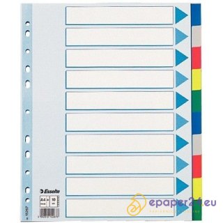 PRZEKŁADKI PP ESSELTE MAXI A4 INDEX 10 KOLORÓW