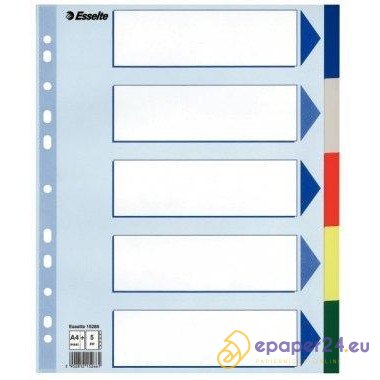 PRZEKŁADKI PP ESSELTE MAXI A4 INDEX 5 KOLORÓW PRZEKŁADKI PP ESSELTE MAXI A4 INDEX 5 KOLORÓW