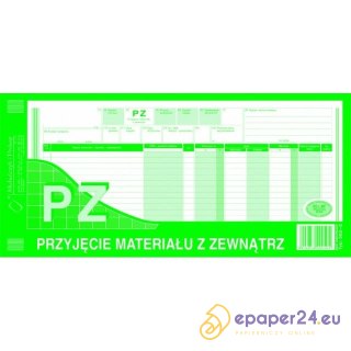 PRZYJĘCIE MATERIAŁU Z ZEWNĄTRZ 1/3 A3 (WIELOKOPIA)