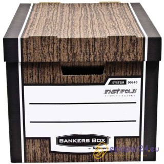 Pudło Bankers Box Woodgrain 340x295x405mm brązowe