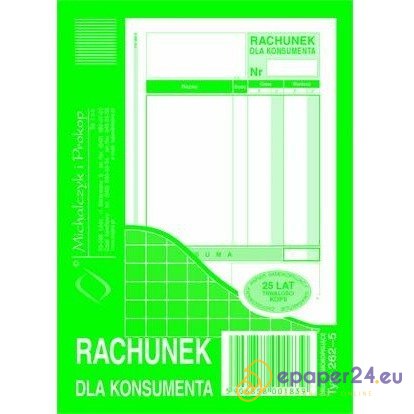 RACHUNEK DLA KONSUMENTA A6 (WIELOKOPIA) RACHUNEK DLA KONSUMENTA A6 (WIELOKOPIA)