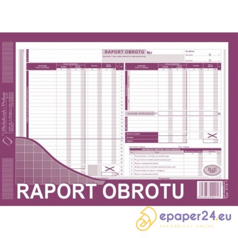 RAPORT OBROTU A4 (WIELOKOPIA) RAPORT OBROTU A4 (WIELOKOPIA)