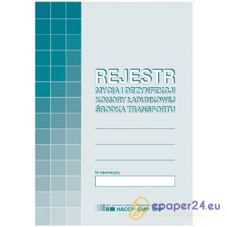 REJESTR MYCIA I DEZYNFEKCJI KOMORY ŁADUNKOWEJ ŚRODKA TRANSPORTU (OFFSET)