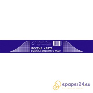 ROCZNA KARTA EWIDENCJI OBECNOŚCI W PRACY A5