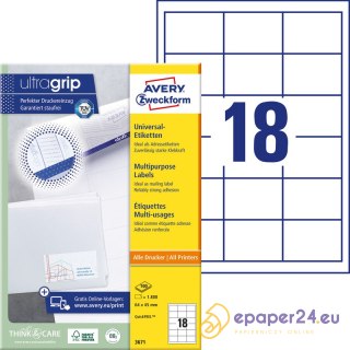 ETYKIETY A4 AVERY 64*45mm BIAŁE (100)