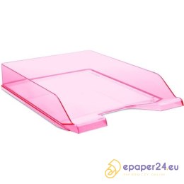 Półka na dokumenty Donau A4 transparentna czerwona