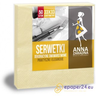 SERWETKI 33 X 33 CM 2 WARSTWOWE (50), BEŻOWY