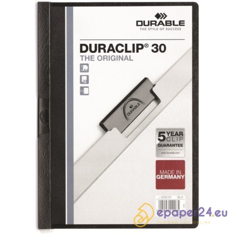 SKOROSZYT Z KLIPSEM DURABLE DURACLIP 30 CZARNY SKOROSZYT Z KLIPSEM DURABLE DURACLIP 30 CZARNY