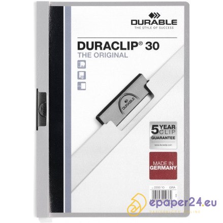SKOROSZYT Z KLIPSEM DURABLE DURACLIP 30 SZARY SKOROSZYT Z KLIPSEM DURABLE DURACLIP 30 SZARY