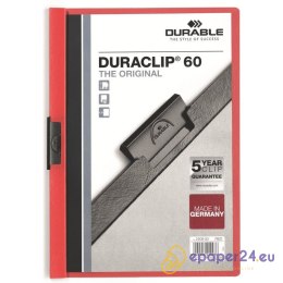 SKOROSZYT Z KLIPSEM DURABLE DURACLIP 60 CZERWONY