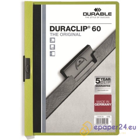 SKOROSZYT Z KLIPSEM DURABLE DURACLIP 60 ZIELONY SKOROSZYT Z KLIPSEM DURABLE DURACLIP 60 ZIELONY
