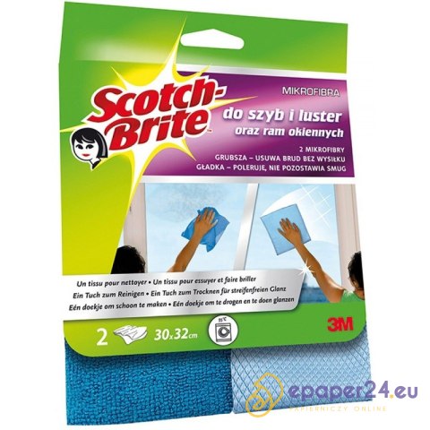 Ściereczka z mikrofibry Scotch Brite (do szyb i luster) (2) Ściereczka z mikrofibry Scotch Brite (do szyb i luster) (2)
