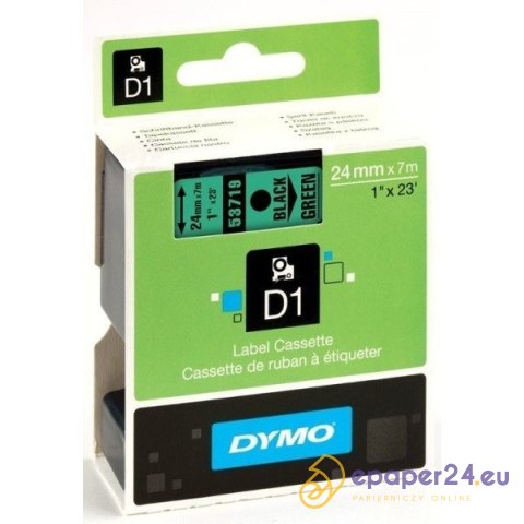 TAŚMA DYMO D1 24mm*7m ZIELONA (CZARNY TEKST) TAŚMA DYMO D1 24mm*7m ZIELONA (CZARNY TEKST)