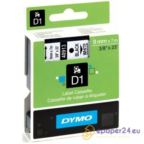 TAŚMA DYMO D1 9mm*7m BIAŁA (CZARNY TEKST) TAŚMA DYMO D1 9mm*7m BIAŁA (CZARNY TEKST)