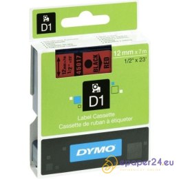 TAŚMA DYMO D1 12mm*7m CZERWONA (CZARNY TEKST)