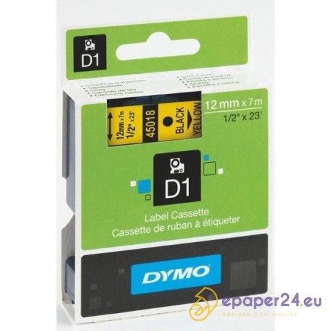 TAŚMA DYMO D1 12mm*7m ŻÓŁTA (CZARNY TEKST) TAŚMA DYMO D1 12mm*7m ŻÓŁTA (CZARNY TEKST)