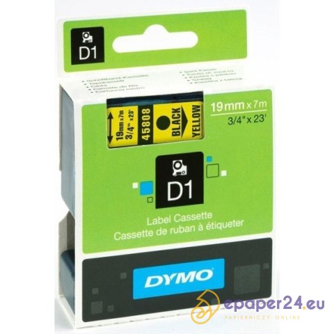TAŚMA DYMO D1 19mm*7m ŻÓŁTA (CZARNY TEKST) TAŚMA DYMO D1 19mm*7m ŻÓŁTA (CZARNY TEKST)