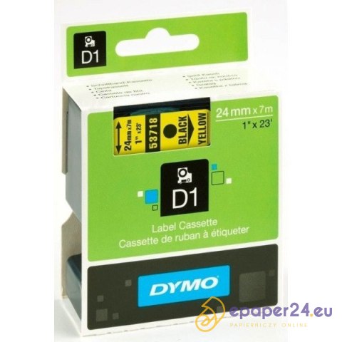 TAŚMA DYMO D1 24mm*7m ŻÓŁTA (CZARNY TEKST) TAŚMA DYMO D1 24mm*7m ŻÓŁTA (CZARNY TEKST)