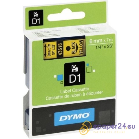 TAŚMA DYMO D1 6mm*7m ŻÓŁTA (CZARNY TEKST) TAŚMA DYMO D1 6mm*7m ŻÓŁTA (CZARNY TEKST)