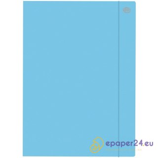TECZKA KARTONOWA Z GUMKĄ A4+ NIEBIESKA