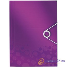 TECZKA Z GUMKĄ LEITZ WOW 15mm FIOLETOWA