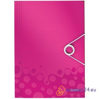 TECZKA Z GUMKĄ LEITZ WOW 15mm RÓŻOWA