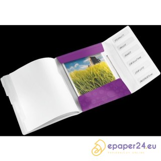 TECZKA Z GUMKĄ LEITZ WOW 6 PRZEKŁADEK FIOLETOWA