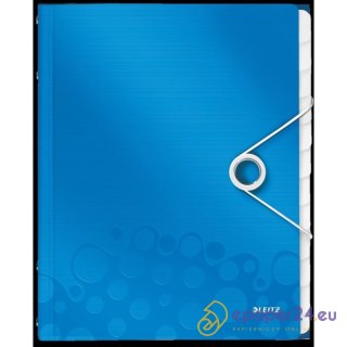 Teczka PP z gumką Leitz Wow A4 12 przekładek niebieska