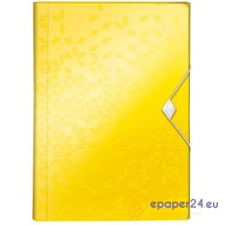 Teczka PP z gumką Leitz Wow A4 12 przekładek żółta