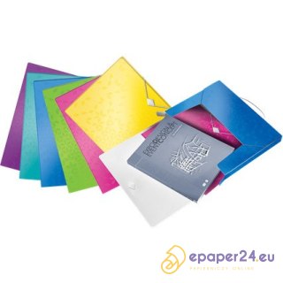 Teczka PP z gumką Leitz Wow A4/30mm żółta