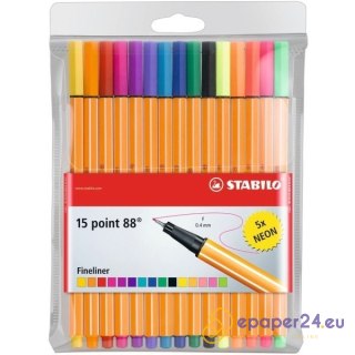 CIENKOPIS STABILO POINT 88 15 KOLORÓW