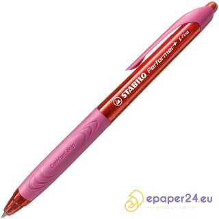 DŁUGOPIS STABILO PERFORMER+ CZERWONO-RÓŻOWY