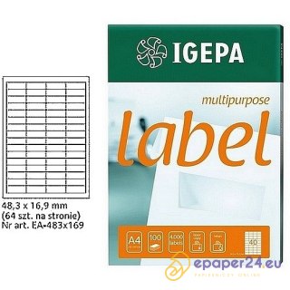 ETYKIETY A4 IGEPA 48,3*16,9mm BIAŁE (100)