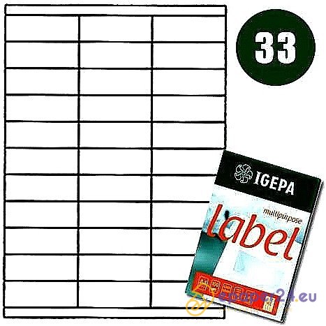 ETYKIETY A4 IGEPA 70,0*25,4mm BIAŁE (100) ETYKIETY A4 IGEPA 70,0*25,4mm BIAŁE (100)